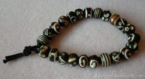 A Tea Dyed Bone Bead Bracelet