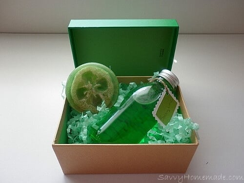 homemade bubble bath & loofah soap gift