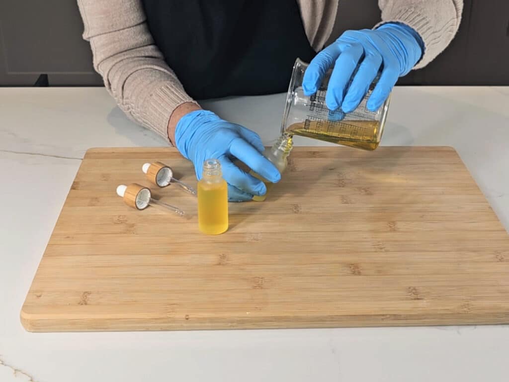 Transfer into a suitable bottle