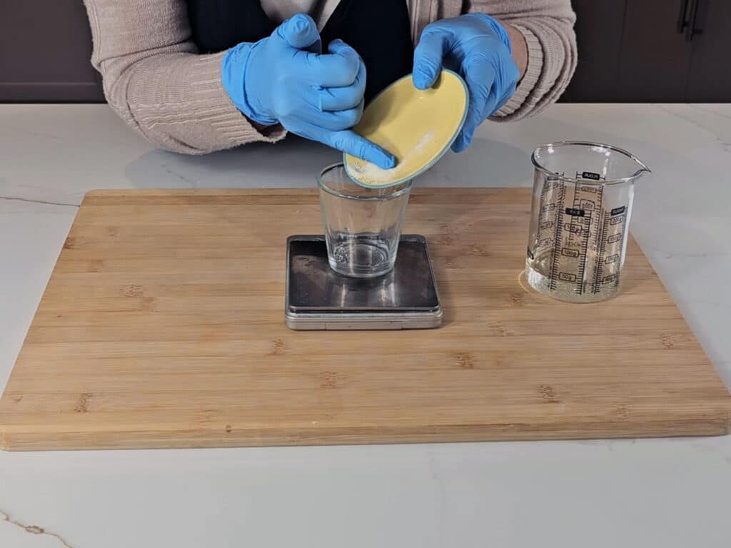 weigh your glycerin and xanthan gum