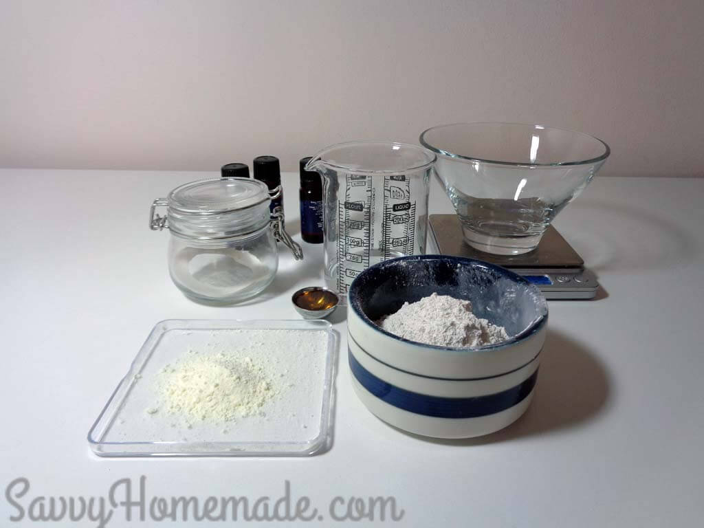 ingredients to make a clay mask