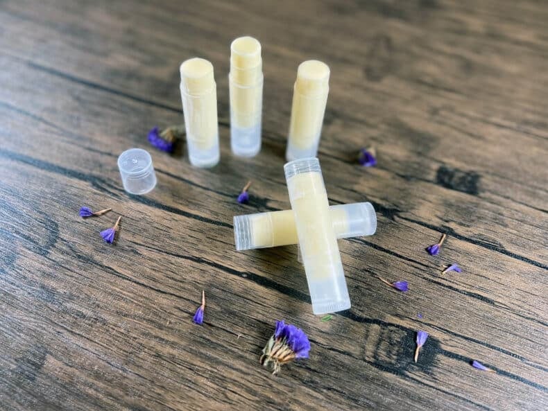 homemade vegan lip balm