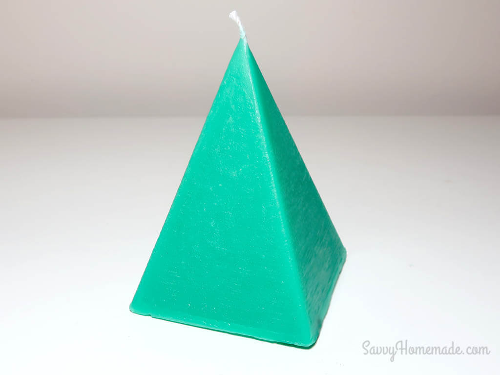 DIY colored pyramid candle