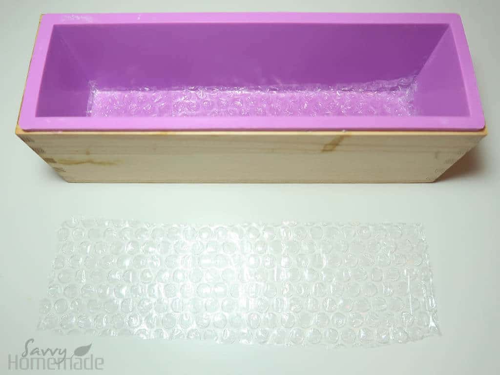 how to make honey comb soap a: Prepare your mold ahead of time to make thing easier later on.