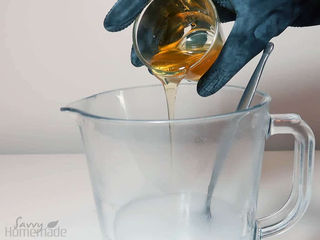 how to make honey comb soap d: Add your honey directly to your lye solution