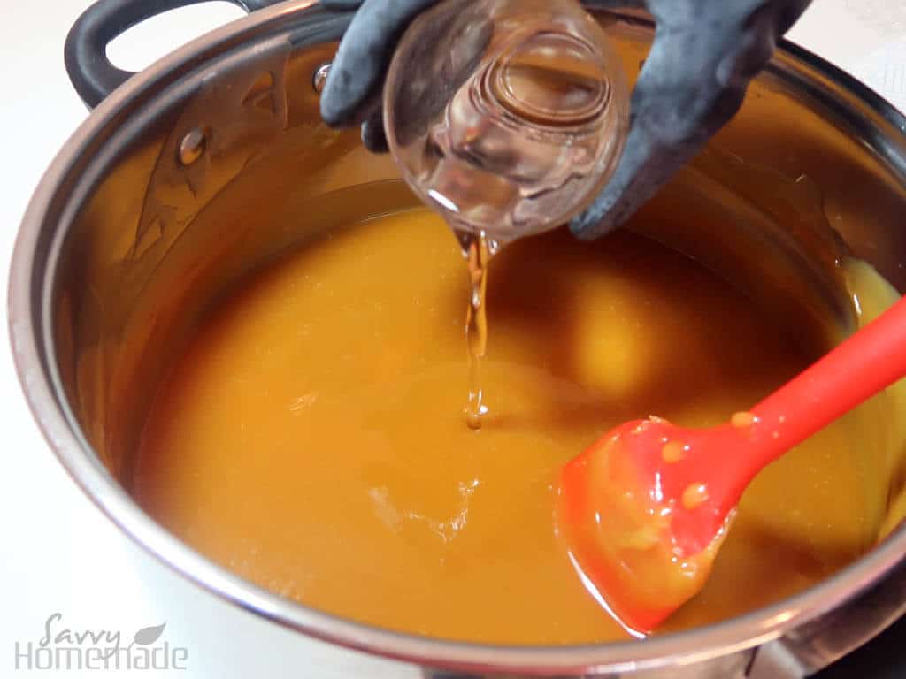 how to make honey comb soap i: Once you are at light trace, add your fragrance oil and stir