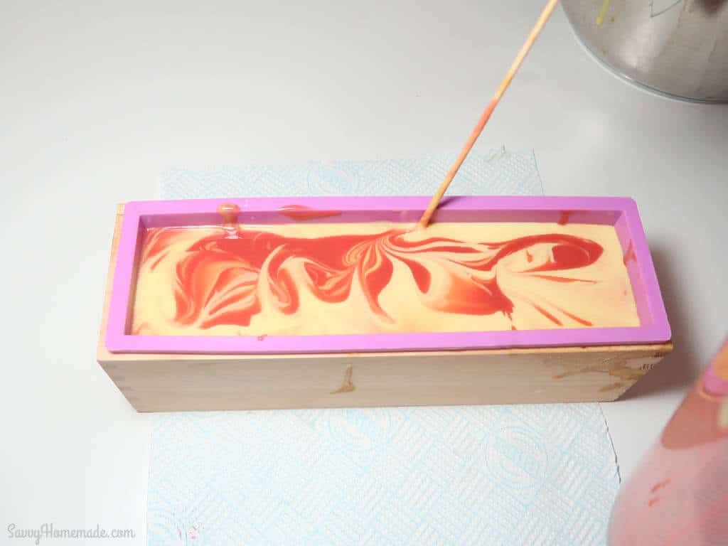 How to swirl cold process soap step 10