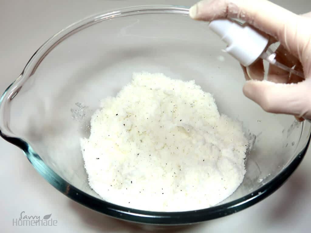 Give your mixture a couple of sprays with the alcohol