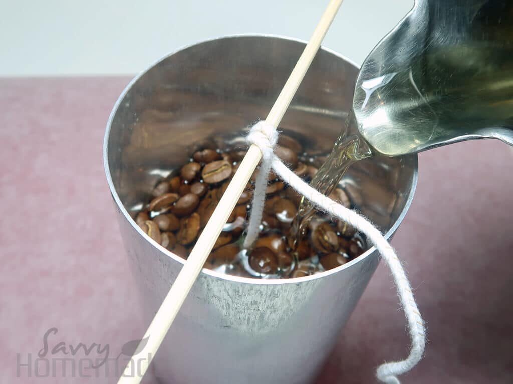 Pour wax over your beans