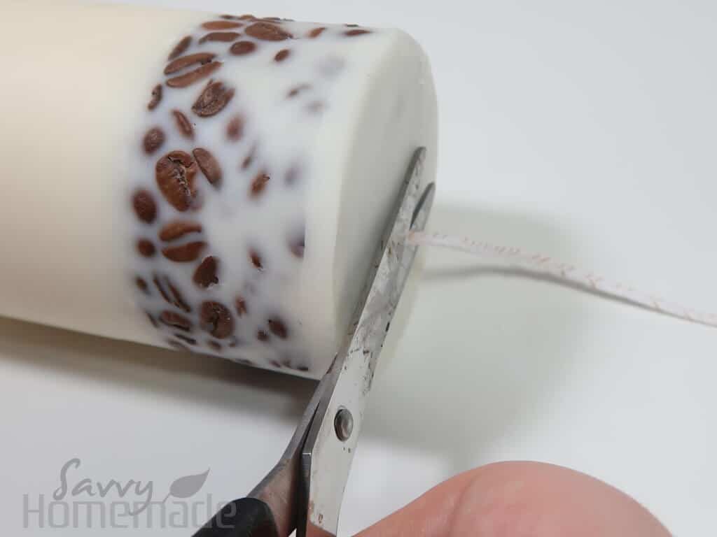 Trim the wick at the base and the tip