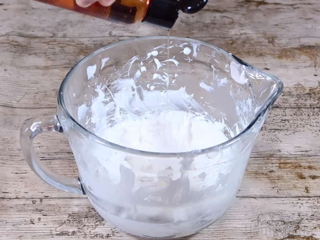 Add the vitamin e oil and the essential oils