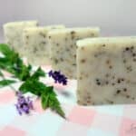 cold process soap with mint and lavender