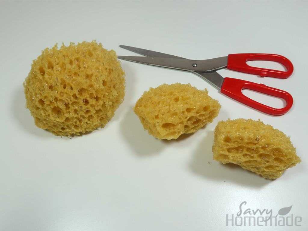 diy melt and pour sponge soap step 2a: Cut your sponge to size