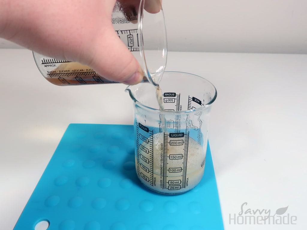 step 4: Pour your water part into your oil part