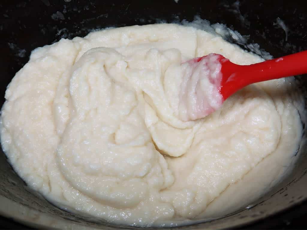Once you've allowed the mixture to cook, it will begin to look like mashed potato, let it cook further