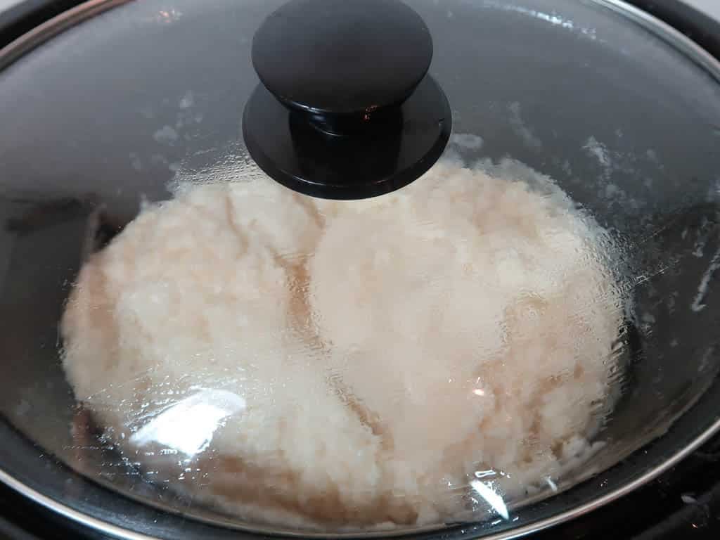 Keep the lid on and stir every 15 minutes