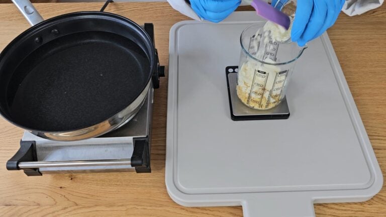 Weigh out and your Place oils into a clean heatproof container.