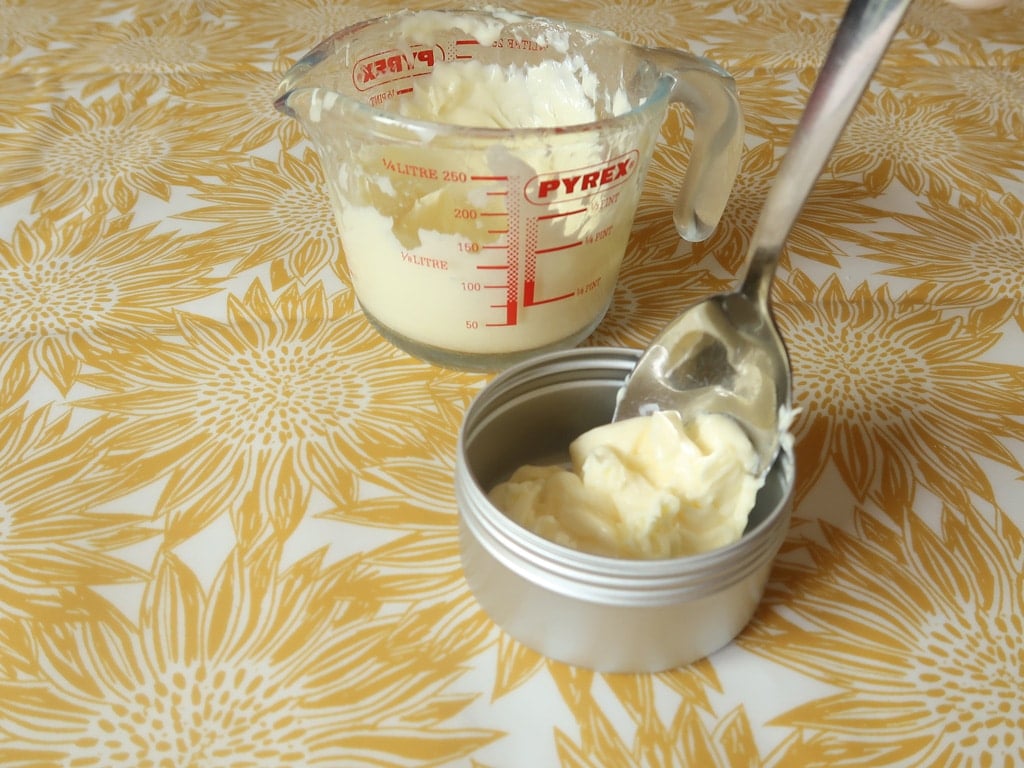 Spoon into your sterile container with lid