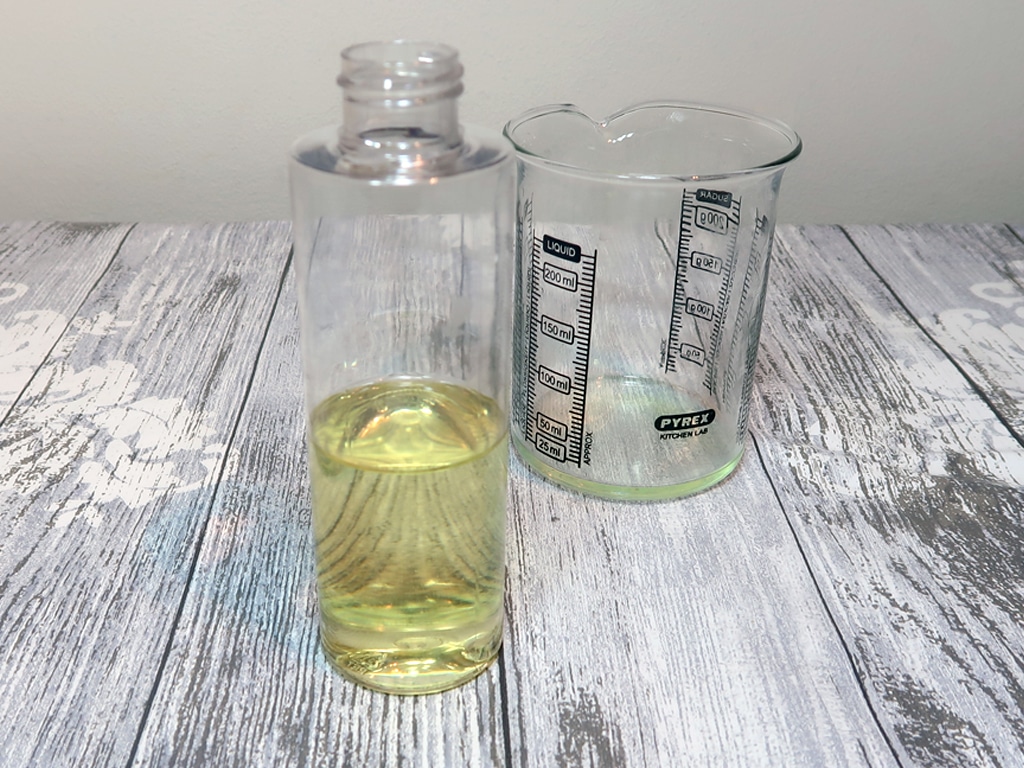 Pour your oil part into your bottle