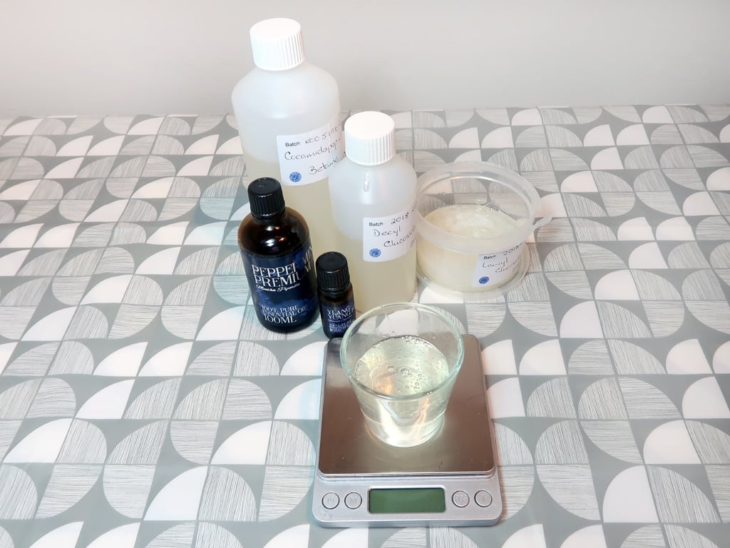 Step 2: Combine your surfactants and add your essential oils