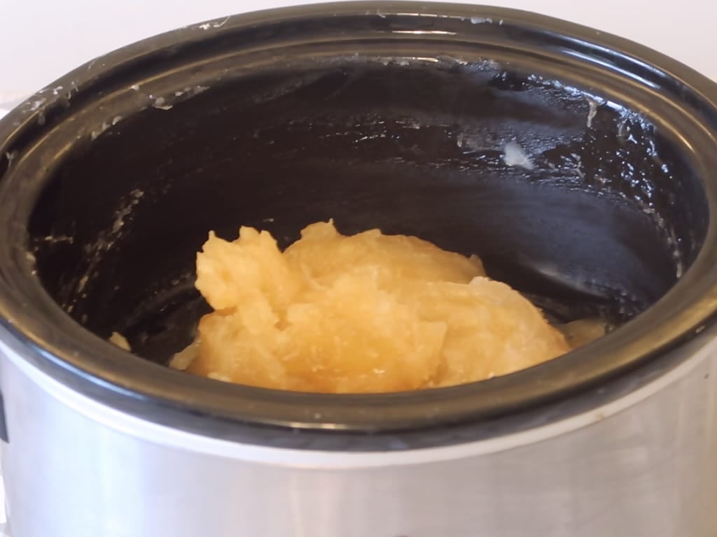 Step 8: Switch off the heat when it's golden in color, glossy and semi translucent