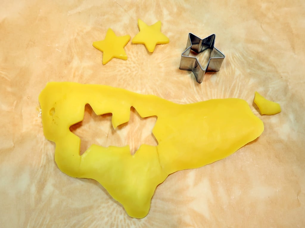 Step 4: Cut out your imbeds with your cookie cutter, although you can freehand this with a craft knife