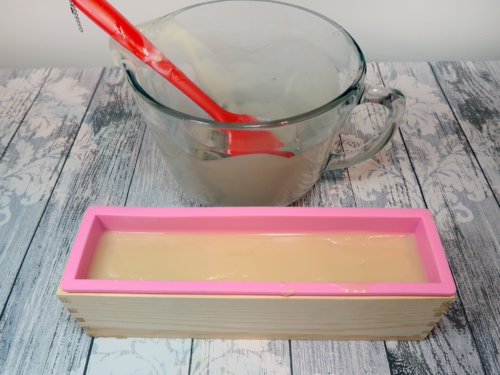 Step 8: Pour into your soap mold