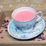 A teacup with a candle inside