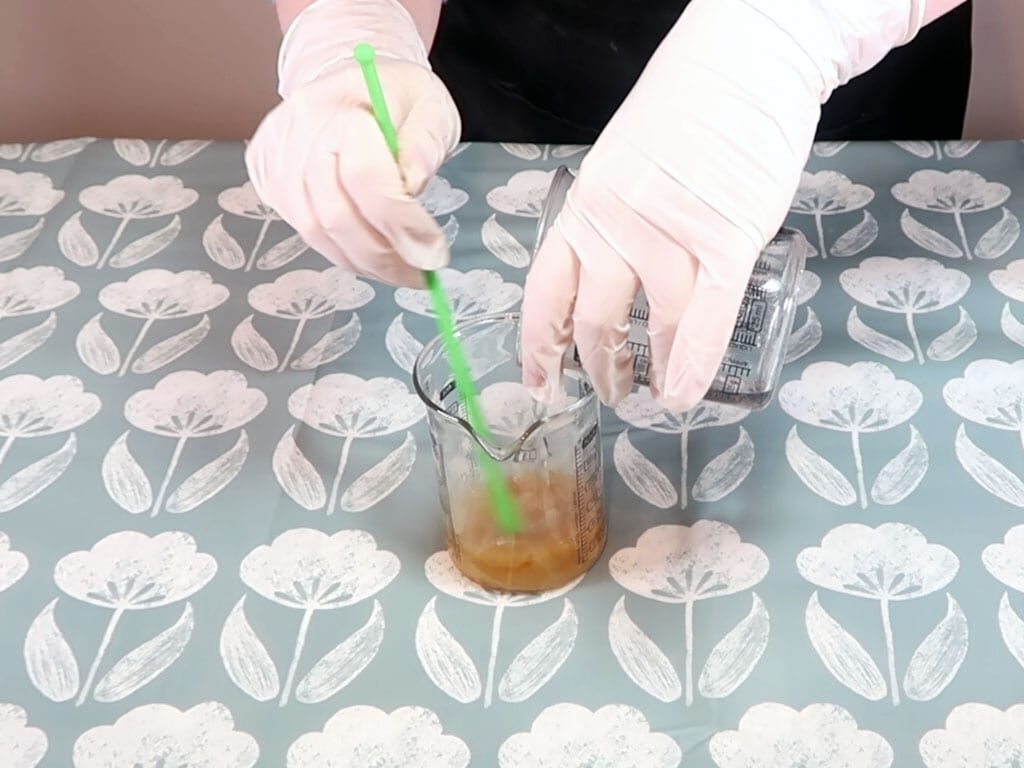 The water part is added to the oil part