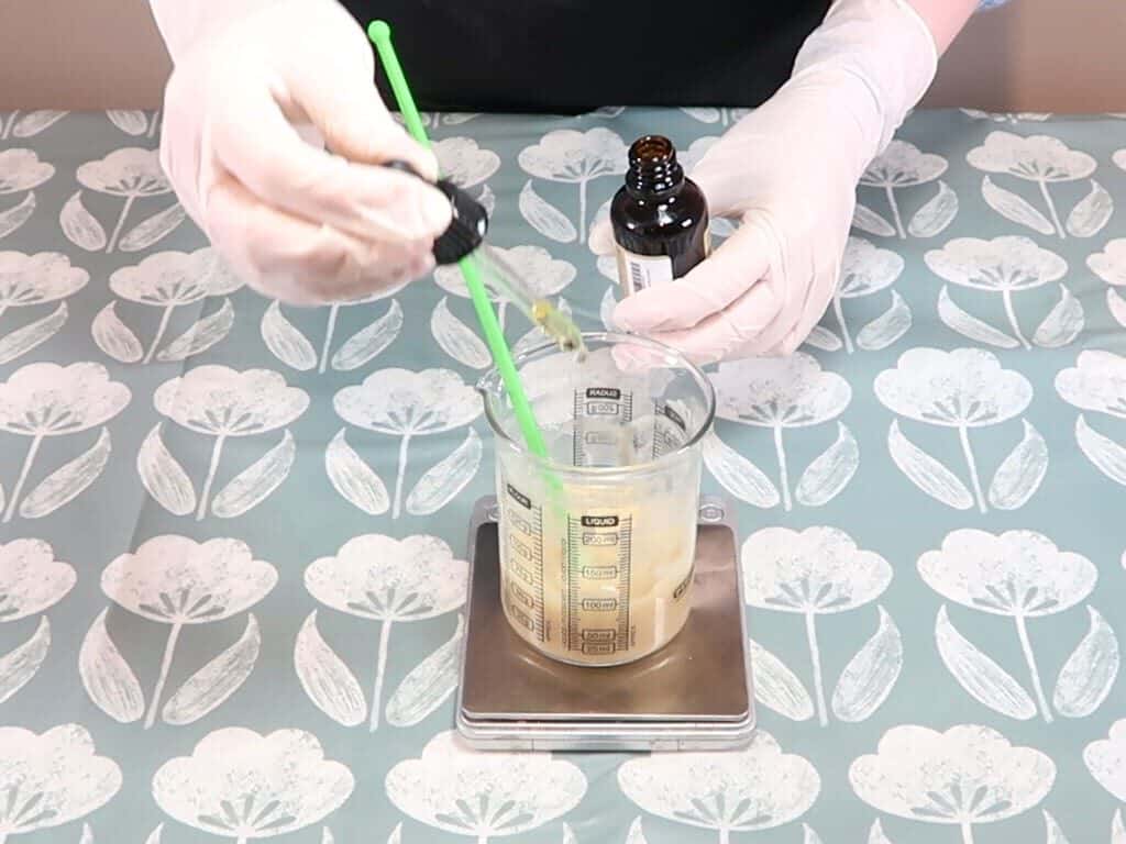 Cooldown ingredients, including vitamin e, is added to the emulsion