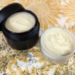 Two pots of lavender and green tea face cream