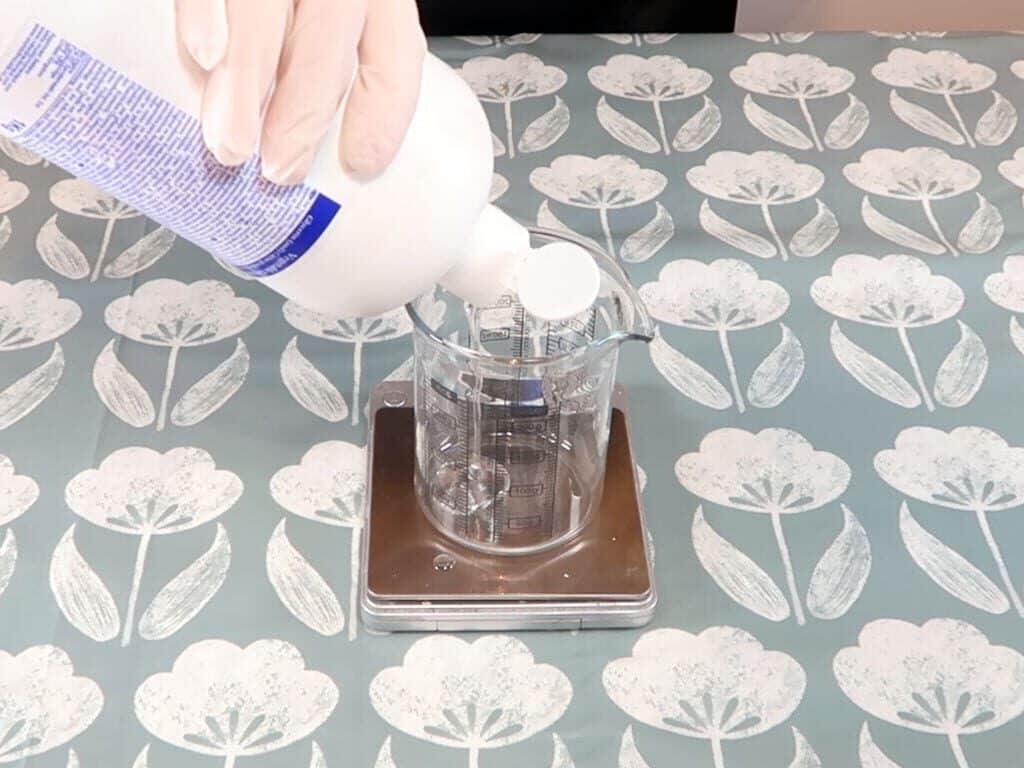 Glycerine being added to a beaker