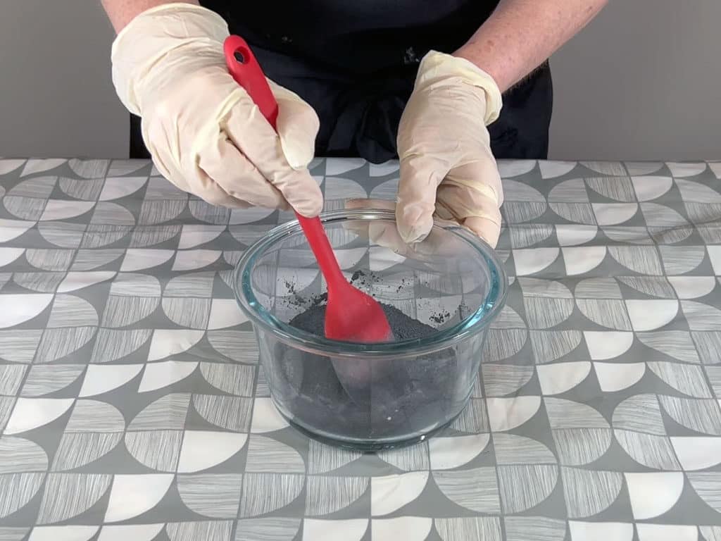 mixing a charcoal face scrub recipe