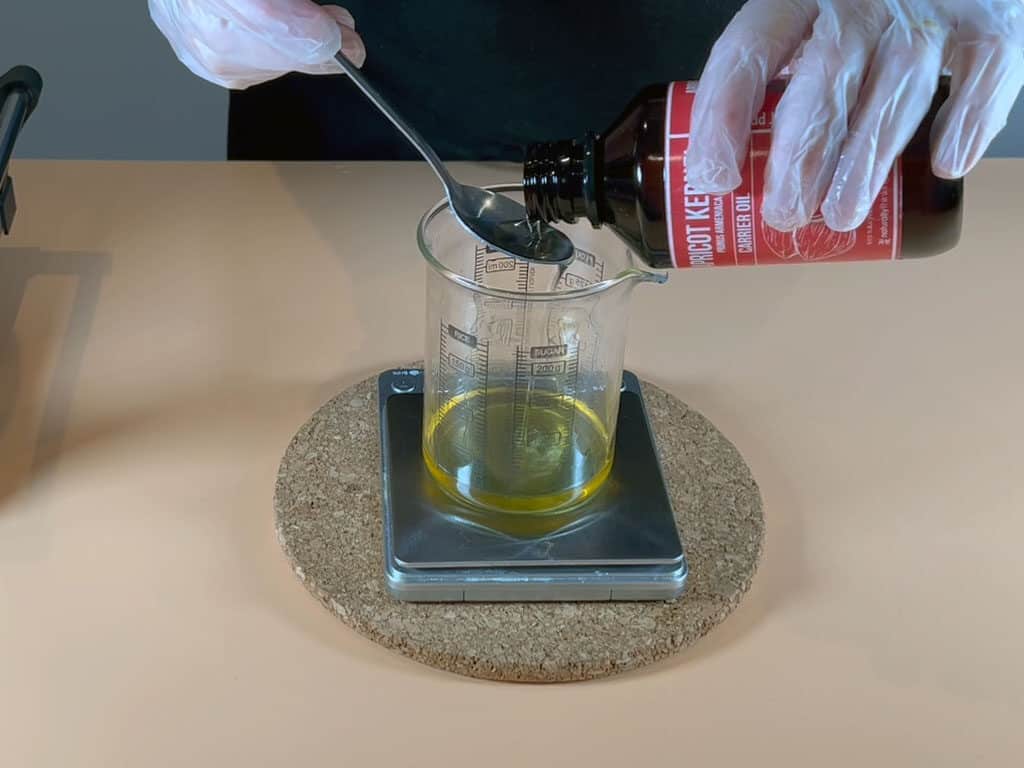 Stir in the Apricot kernel oil