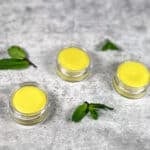 homemade lip balm with shea butter and peppermint
