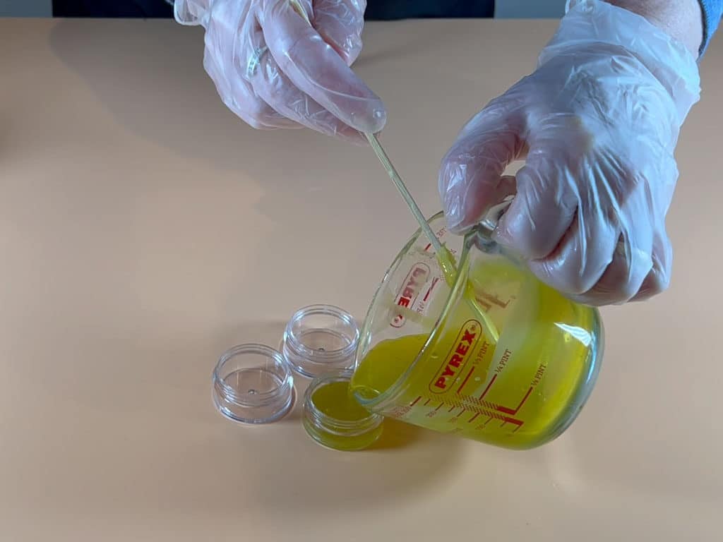 Transfer to lip balm containers