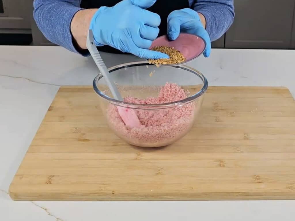 Sprinkle in the sesame seeds