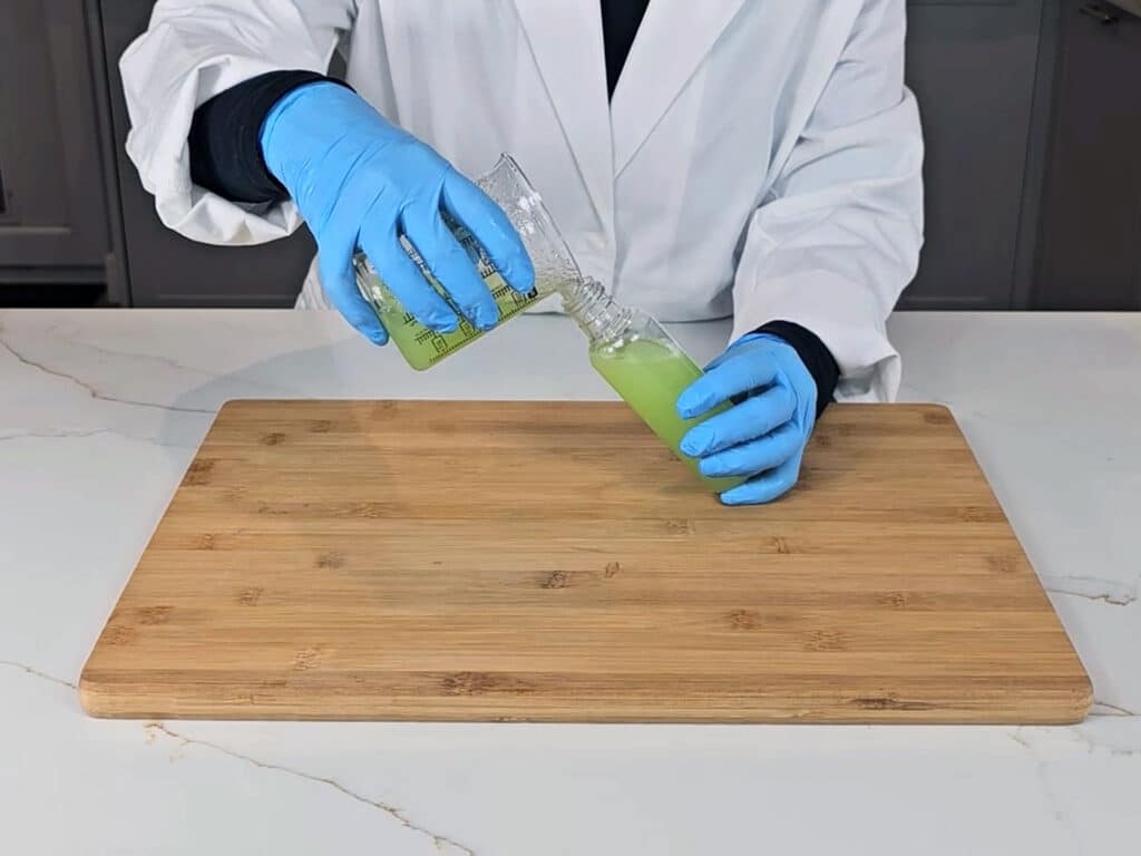 Transfer the shampoo to a suitable container