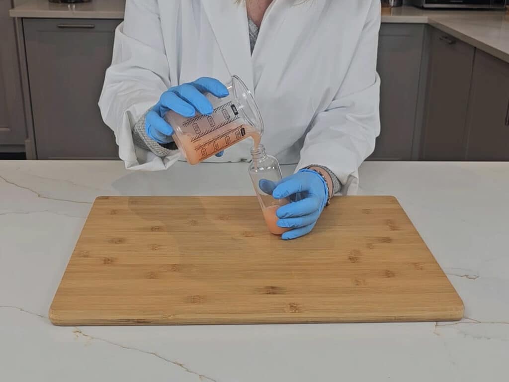 transfer to a flip-top bottle