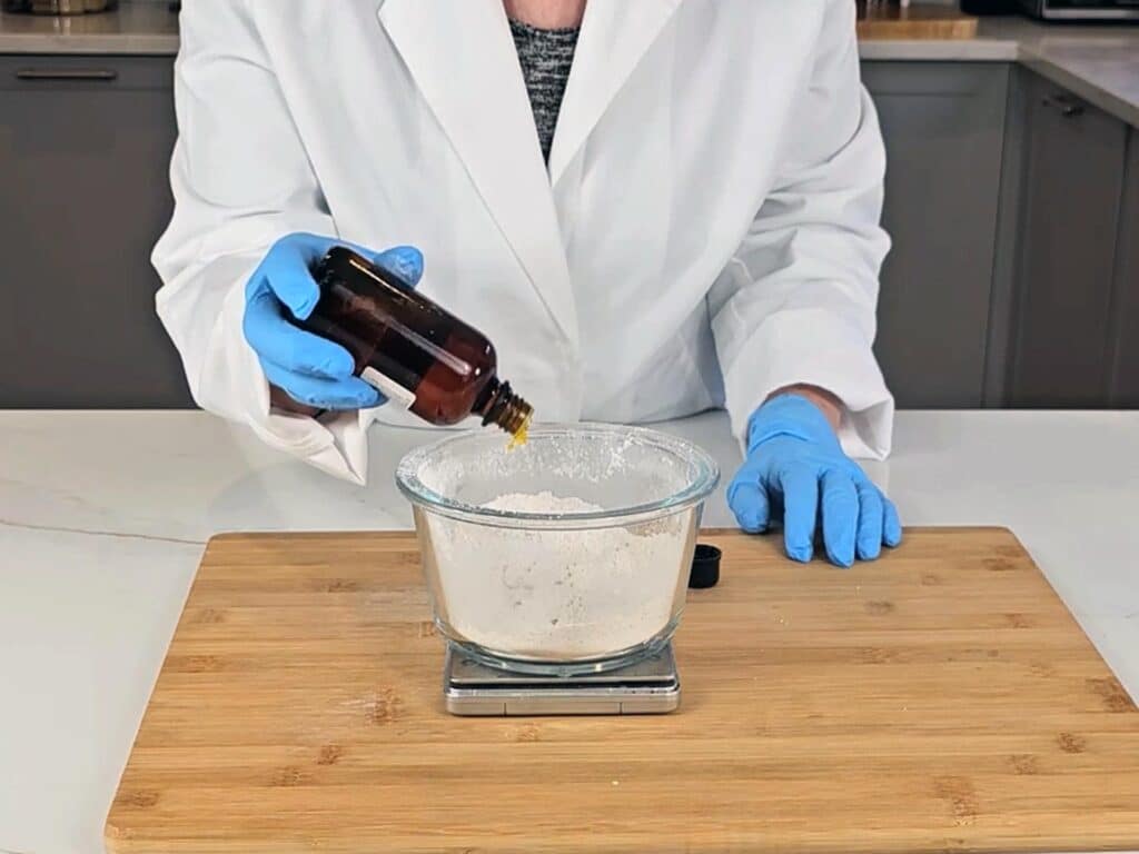 Sprinkle in the sweet orange essential oil.
