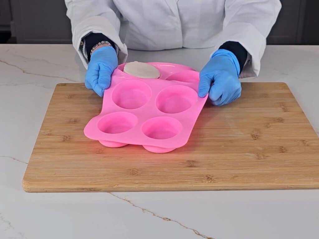 Once the shampoo bar has hardened, you can remove it from the mold.