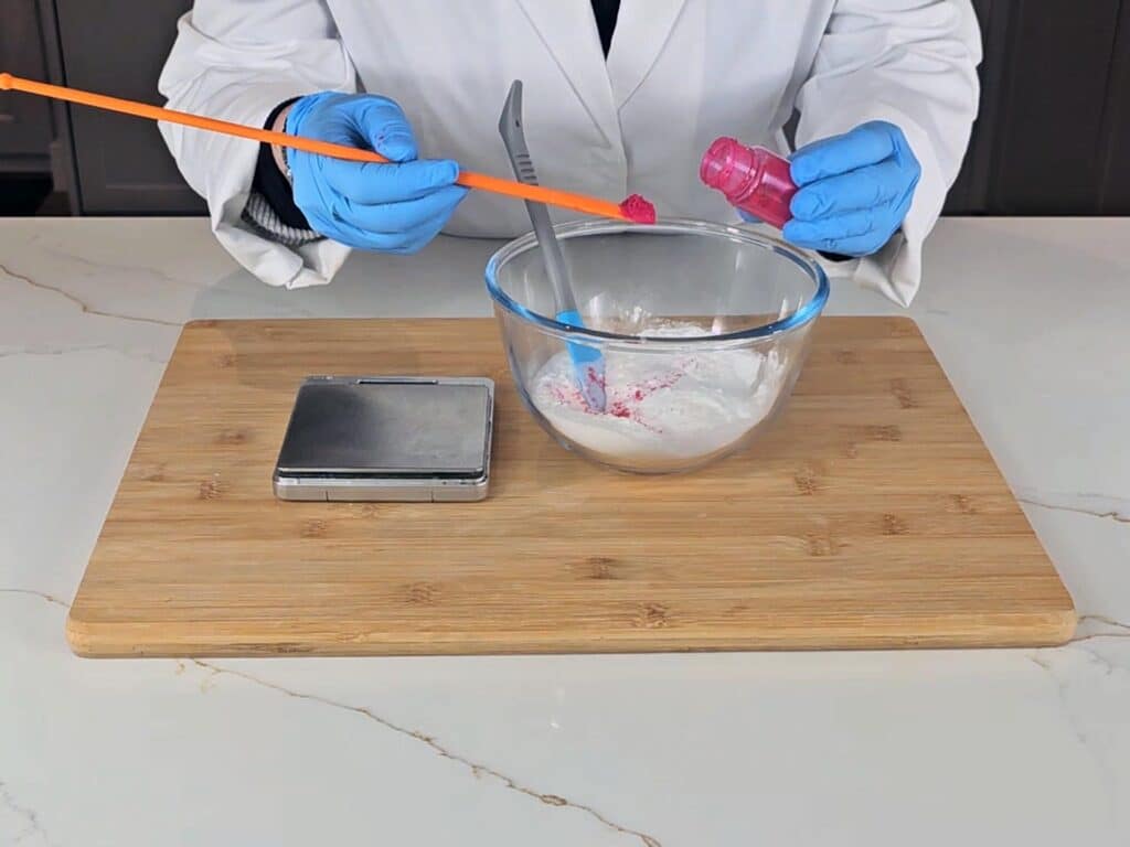 add the mica to the dry ingredients