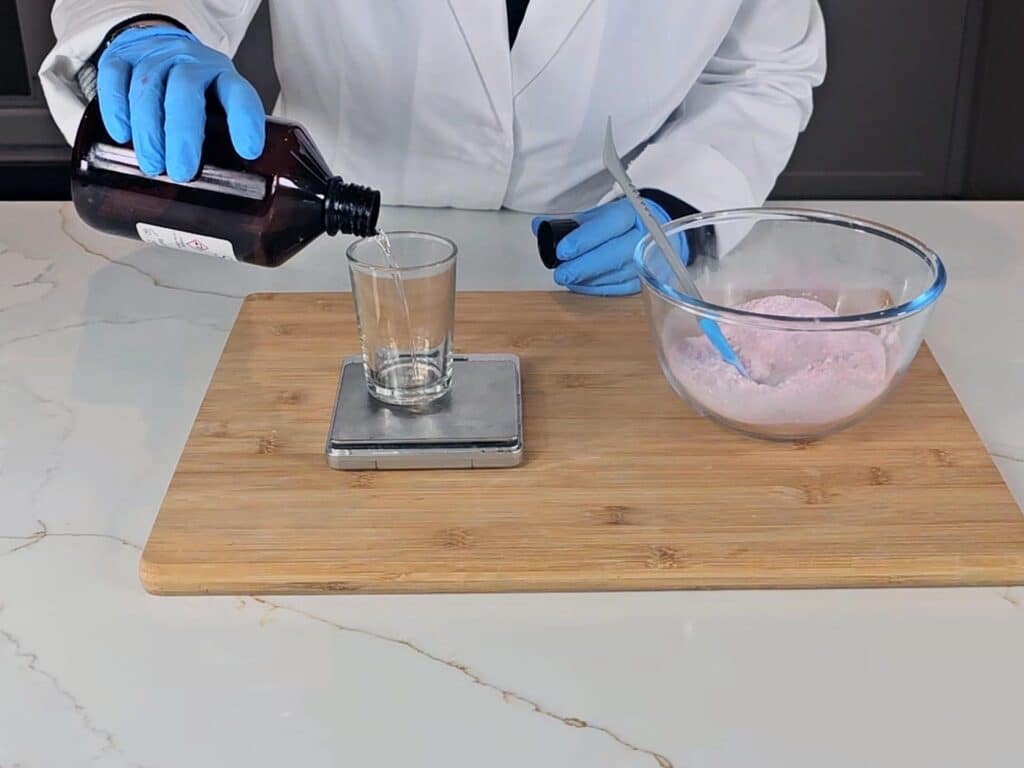 Measure and combine wet ingredients
