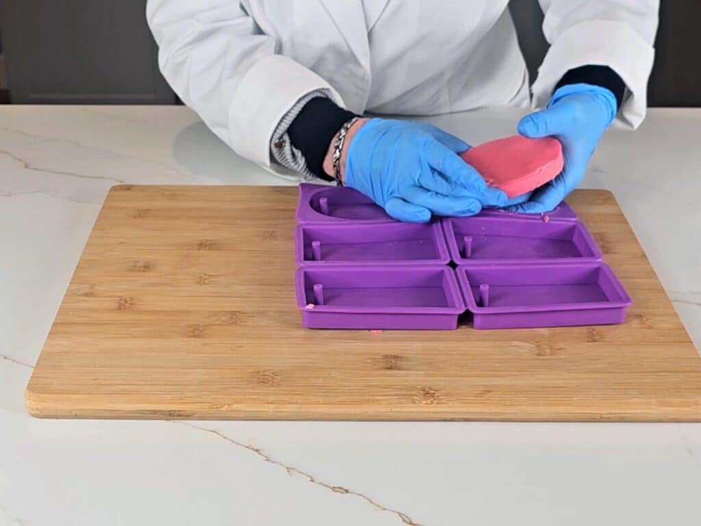 Once the shampoo bar has hardened, you can remove it from the mold.