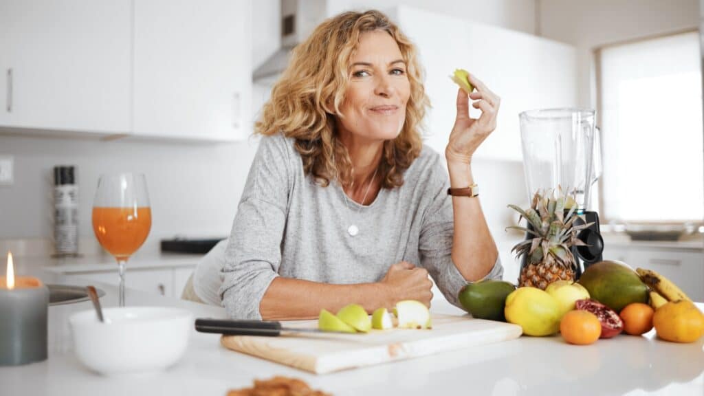 women eating healthy food