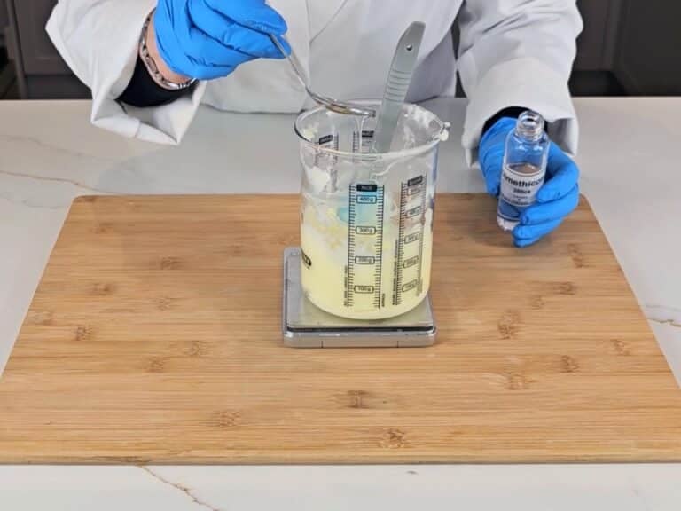 Our cooldown phase ingredients are added to the emulsion