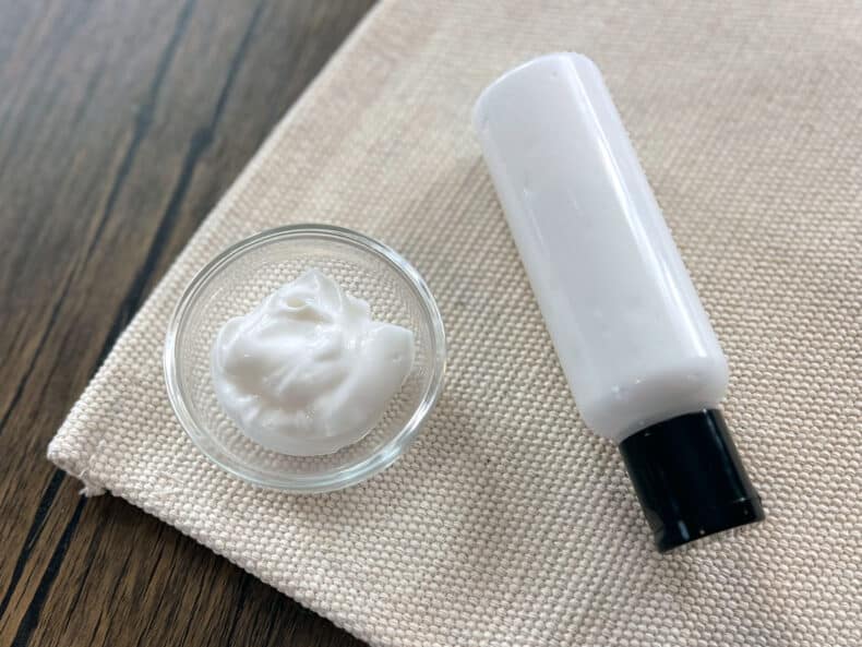 bottle of DIY hair care conditioner