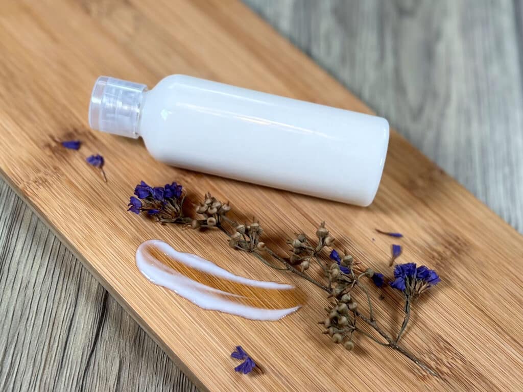 A bottle of diy leave in conditioner