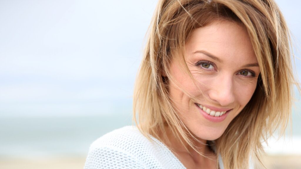 mature beautiful 40-year-old blond hair woman