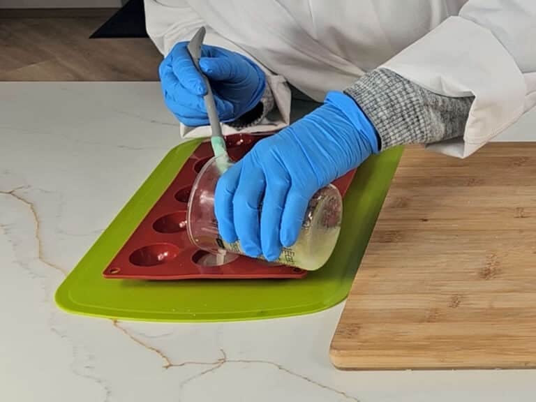 The mixture is poured into our mold